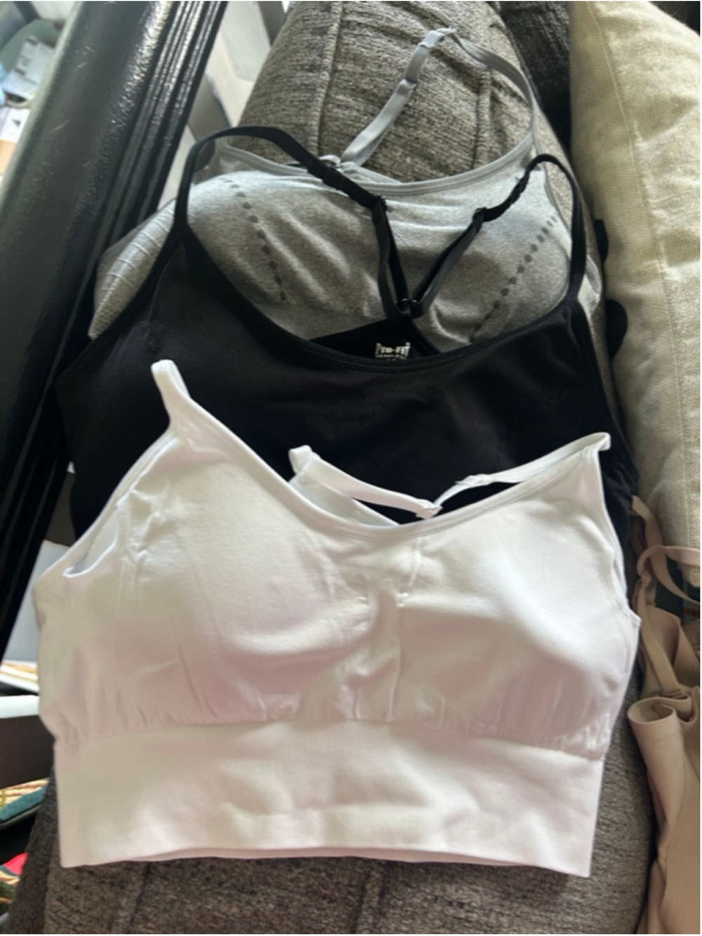 Women's Pro-Fit Sports Bra M Black White grey 3 pieces